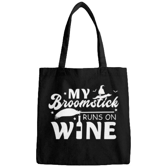 Wines Fun My Broomstick Runs On Wines Snarky Halloween Witch 8 Bags