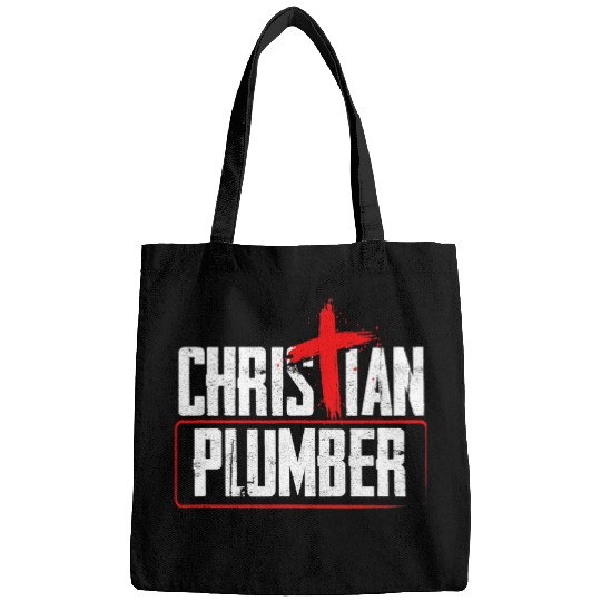 Plumbers Job Humor Inspirational Cross Christian Plumber Bags