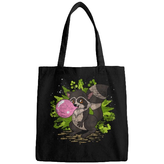 Raccoon Pet Pink Bubblegum Trash Panda Bubble Gum Animal Funny Raccoon Bags
