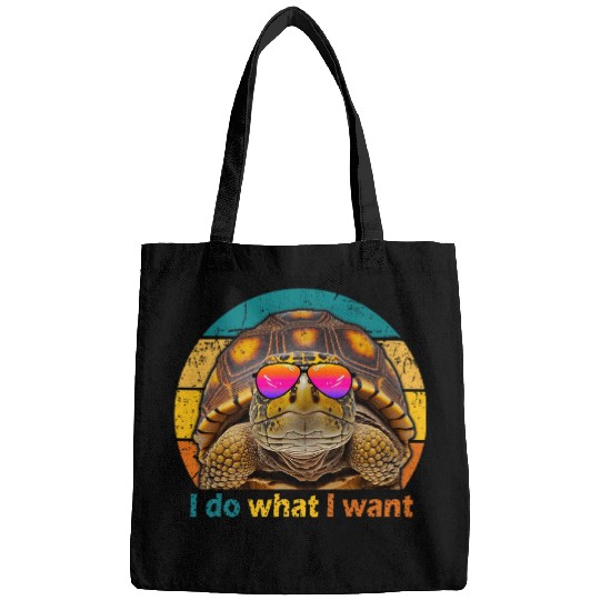 Turtle Pet Funny Retro 70s 80s Box Turtle i do what i want Turtle men Bags