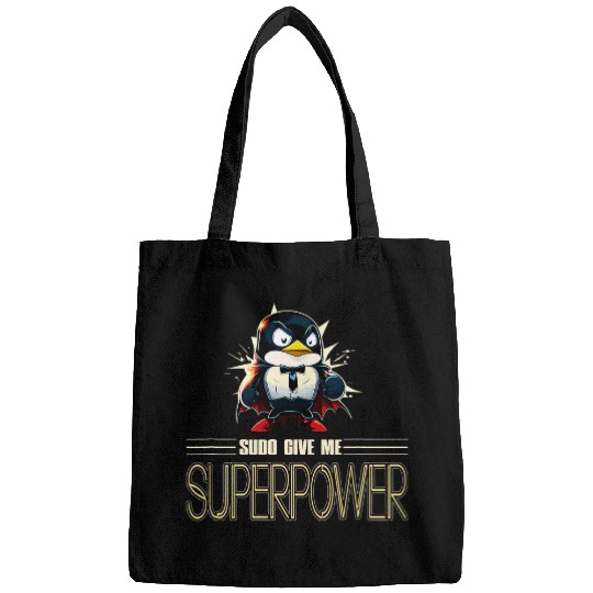 Penguin Pet Linux Tux Penguin in Tuxedo with Sudo Superpower Bags