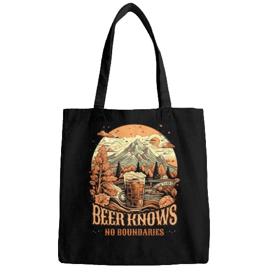 Beer Fun vintages Beer Know No Boundaries Funny Oktoberfest Design Bags