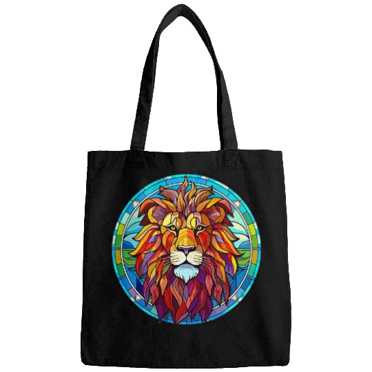 Lion Pet Cute Stained Glass Panthera Leo Stained Glass Lion Bags