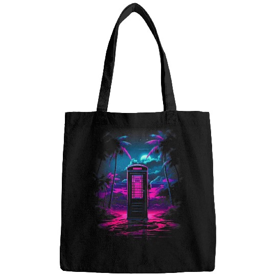 Retro Vaporwave Phone Booth Cool 80s Synthwave 5 Bags