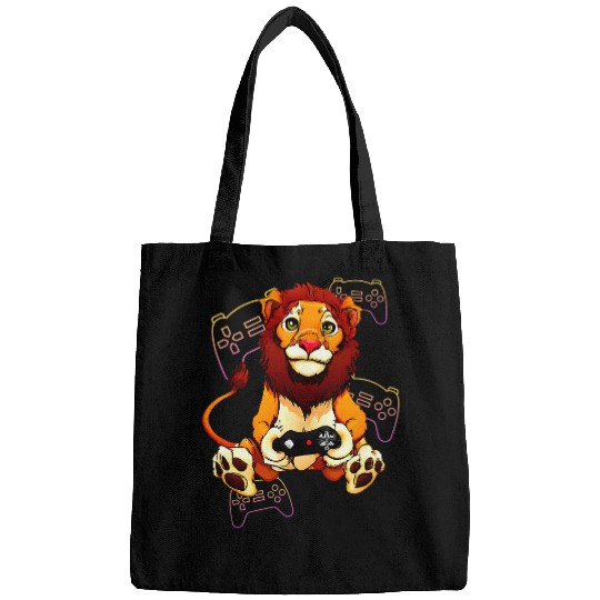 Lion Pet Video Game Controller Gamers Big Cat Gaming Design Bags
