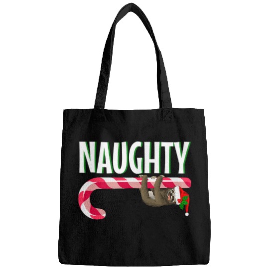 Sloth Pet Naughty Christmas Sloth in Santa Hat Peppermint Candy Cane Bags