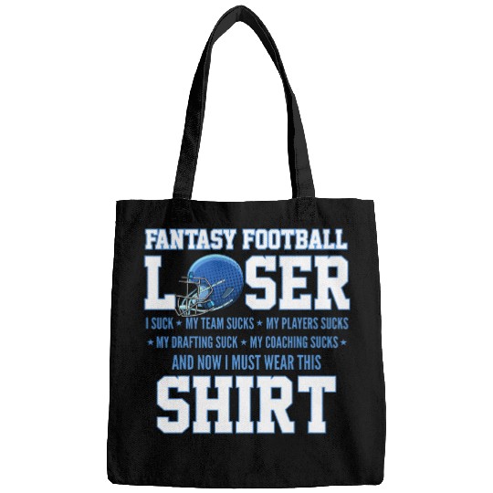 I Suck at Fantasy Football Funny Draft Party Loser Trophy Bags