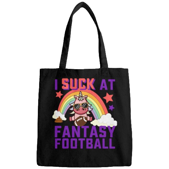 I Suck At Fantasy Football Funny Loser Unicorn Bags