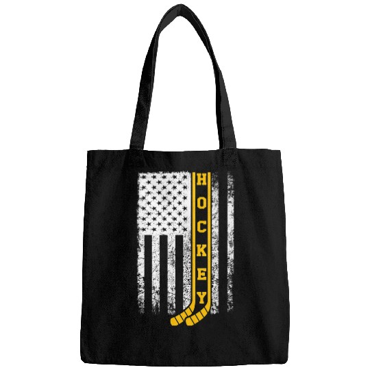 Discover Hockey Flag Patriotic Field Hockey Player Coach Bags