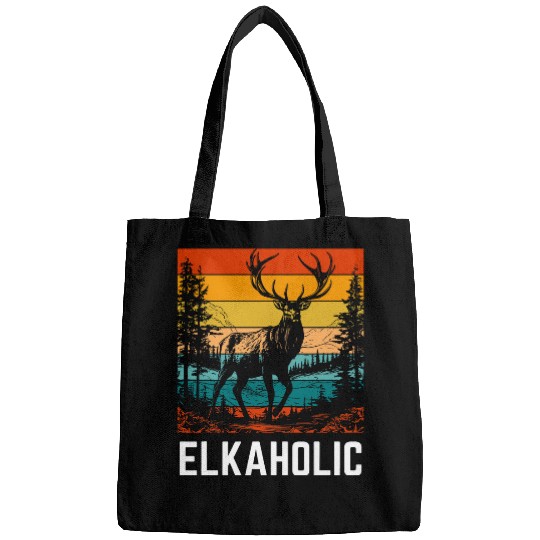 Elk Hunting Elkaholic Antler Funny Elk Hunting Bags
