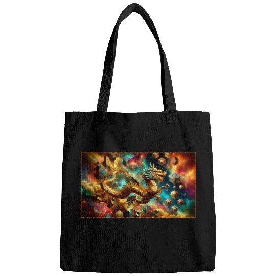 Dragon Pet Golden Dragon s Cosmic Voyage Magical Flight Of The Dragon Bags