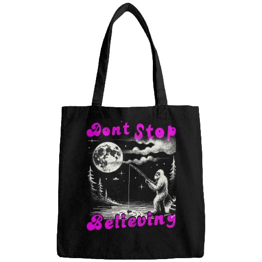 Dont Stop Believing bigfoots Fishing UFO Unicorns Monster Bags