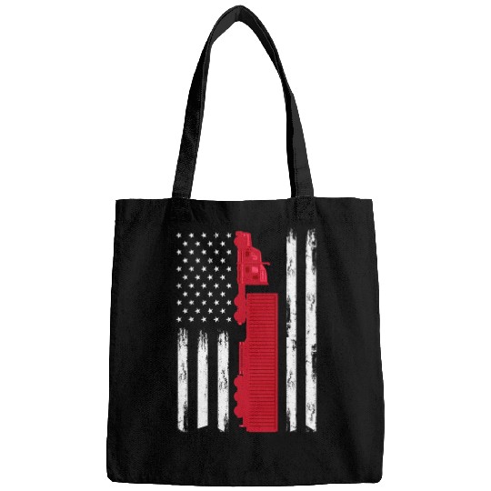 Patriotic US Flag American Truck Driver 18 Wheeler Trucker Bags