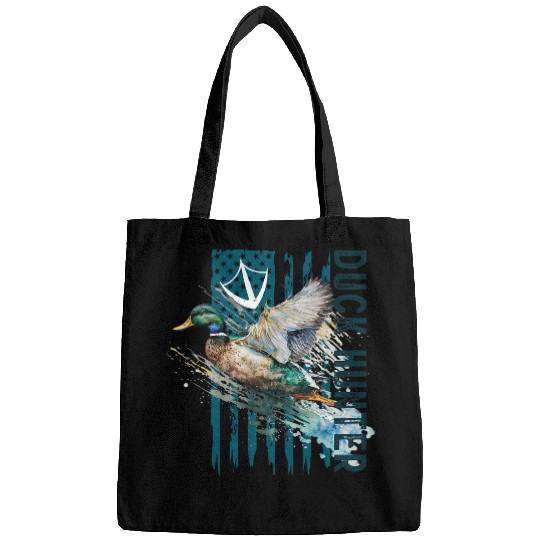 Duck Hunter American US Flag Duck Lover Waterfowl Hunting Bags