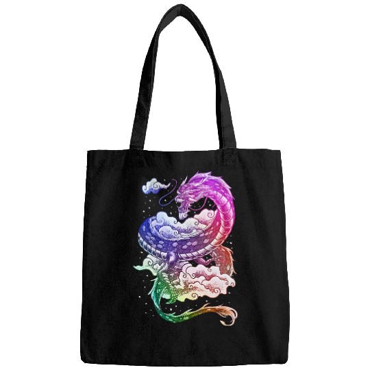 Dragon Pet Colorful Trippy Japanese Dragon Art Design Bags