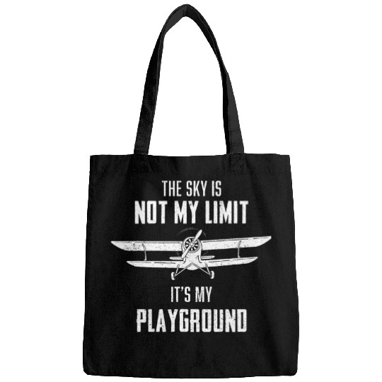 Sky Plane Is My Playground Pilot Joke Aviation Interest Bags