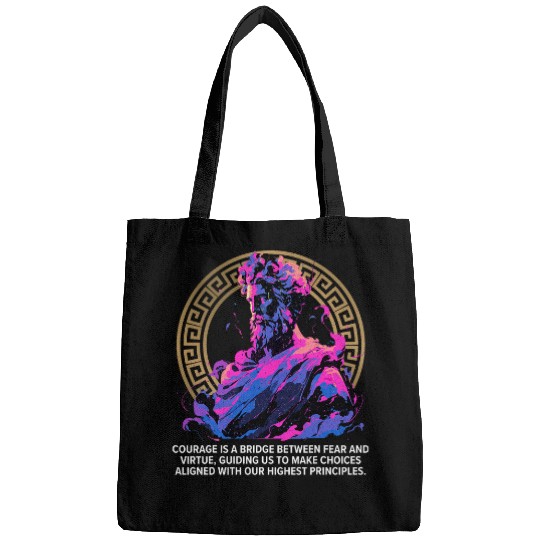 Inspirational Stoic Philosophy Epic Old Greek Stoicism Quote Bags