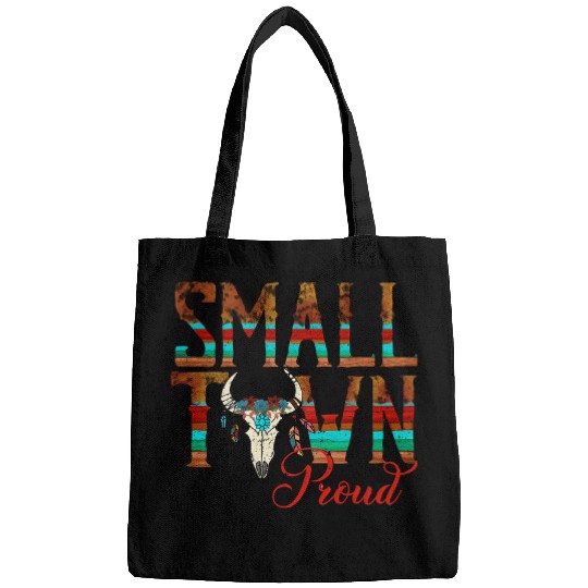Boho Bull Skull Small Town Proud Western Country Cowgirl Bags