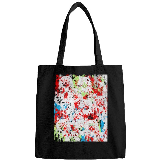 Maine Coon Cat Pop Wall Graffiti Art Whimsical Feline Bags