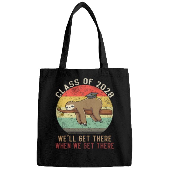 Sloth Pet Funny Retro Class Of 2028 6th grade Sloth Cap Graduation Bags