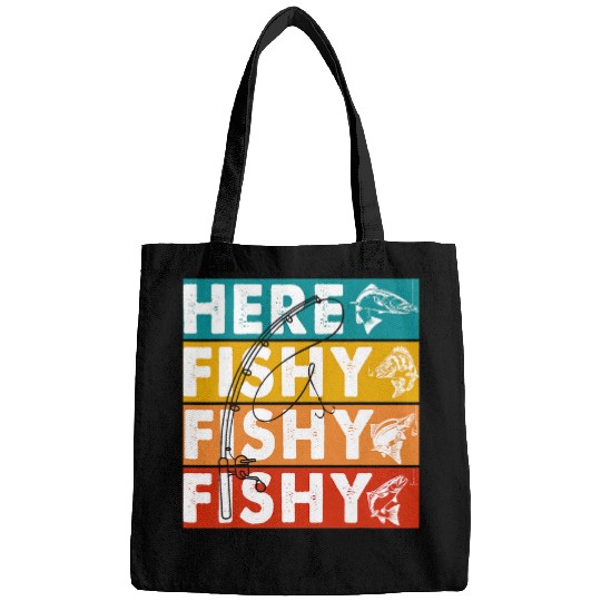 HereFishy Fishings Bass Fish Dad Kids Boy Women Funny Bags