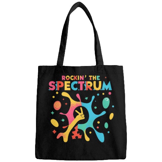 Rockin the spectrum Funny Graphic Tees Bags