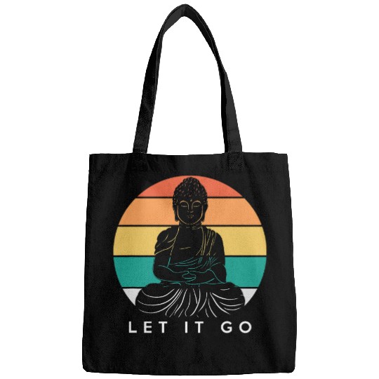 Let It Go Buddha Buddhism Yoga Namaste Retro Bags