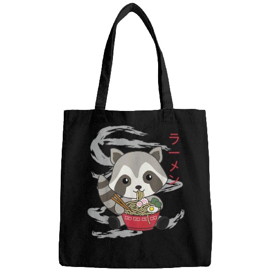 Raccoon Pet Powered By Ramen Cute Raccoon Eats Ramen Noodles Bags