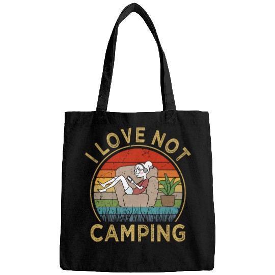 Indoorsy Girls I Love Not Camping vintages Homebody Mom Girl Bags