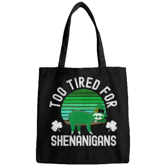 Sloth Pet Funny St Patricks Day for Tired Mom nurses Teacher Sloth Bags