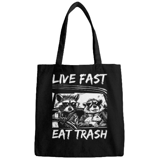 Raccoon Pet Rat Live Fast Eat Trash Street Cats Squad Bags