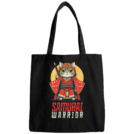 Japanese Samurai Cat Tattoo Kawaii Ninja Cat 8 Bags
