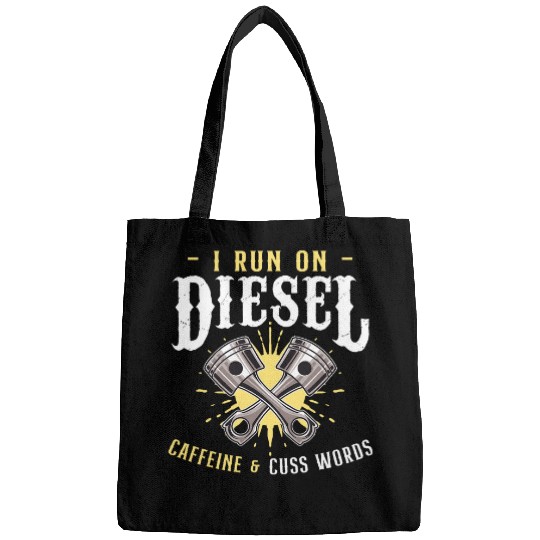 Run On Diesel caffeines Mechanic Automotive Coffee Lover Bags