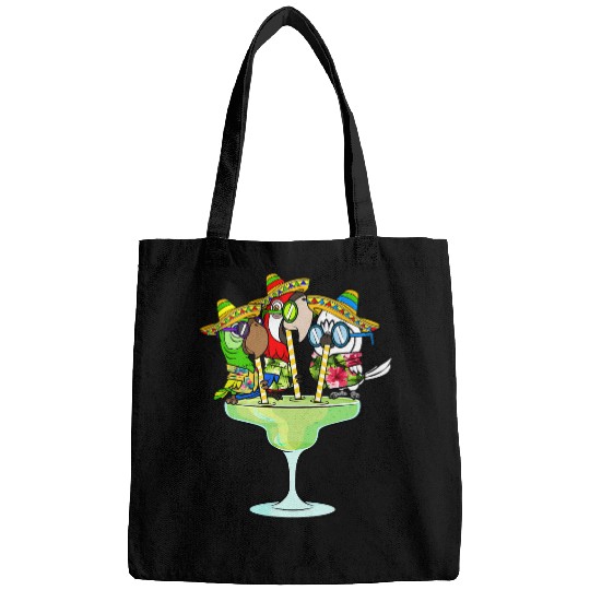 Macaw Parrots With Sombreros Cinco De Mayo Margarita Bird Bags