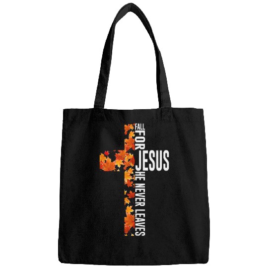 Christian Fall for Jesus He Never Leaves Christian Jesus cross Christ Bags