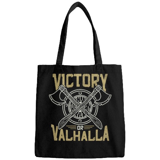 Victory Or Valhalla Artwork For A Viking Warrior Bags