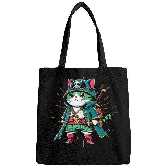 Japanese Samurai Cat Tattoo Kawaii Ninja Cat 4 Bags