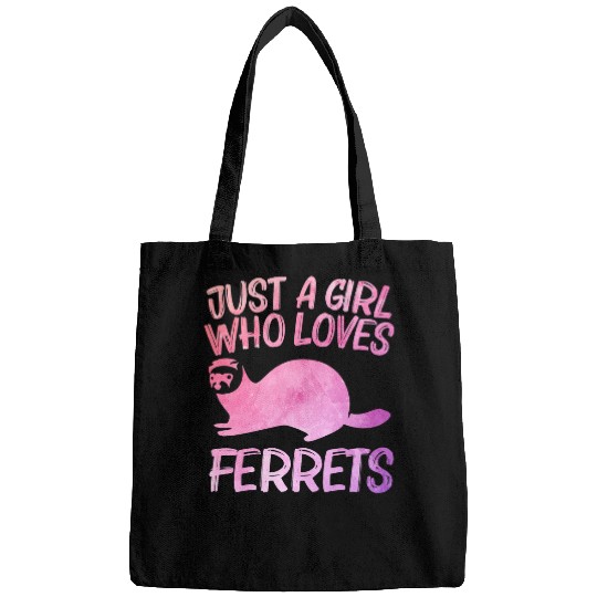 Just A Girl Who Loves Ferrets Gift For Women Weasel Pet Bags