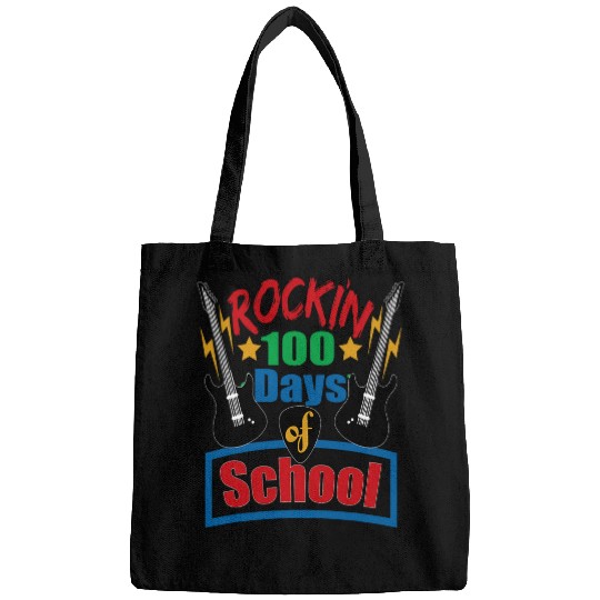 Rockin 100 Days of School Guitar Music Teacher Student Bags