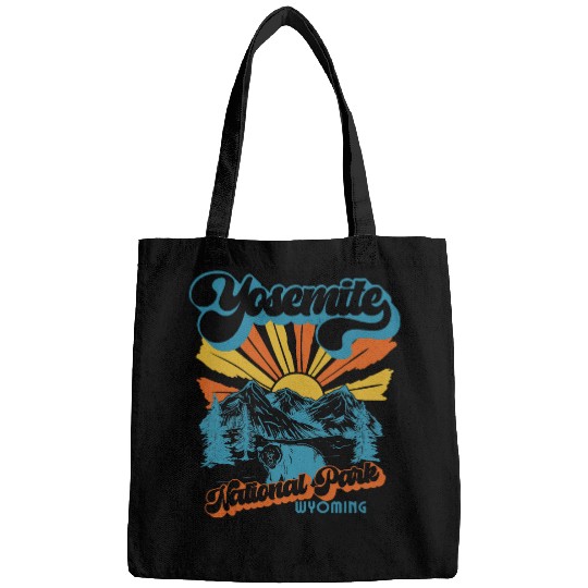 Retro Yosemite Half Dome National Park Wyoming Adventure Bags