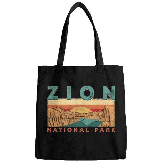 Retro Zion National Park Utah Mountain Women Men Kids Hiking Bags