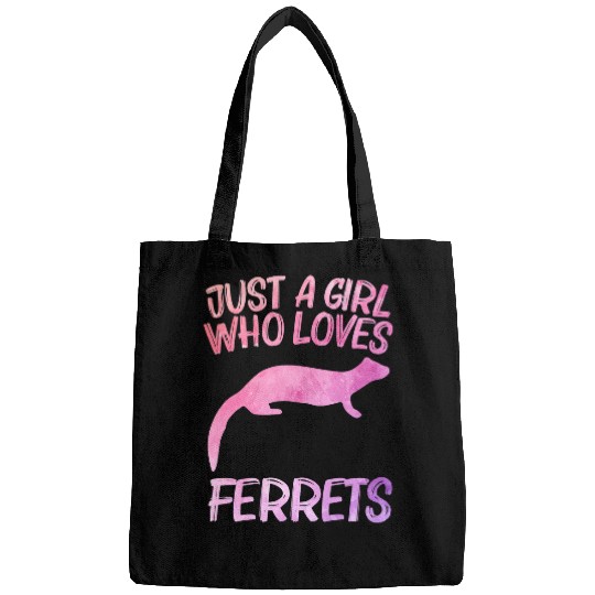 Just A Girl Who Loves Ferrets Gift For Women Weasel Pet 1 Bags