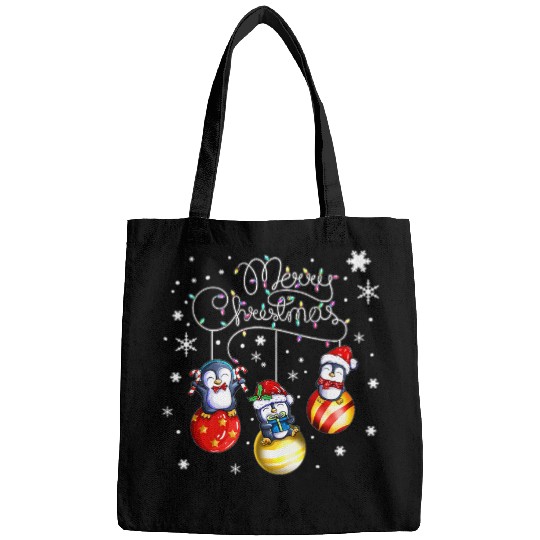 Penguin Pet Merry Christmas Penguin Holidays Christmas Balls Xmas Bags