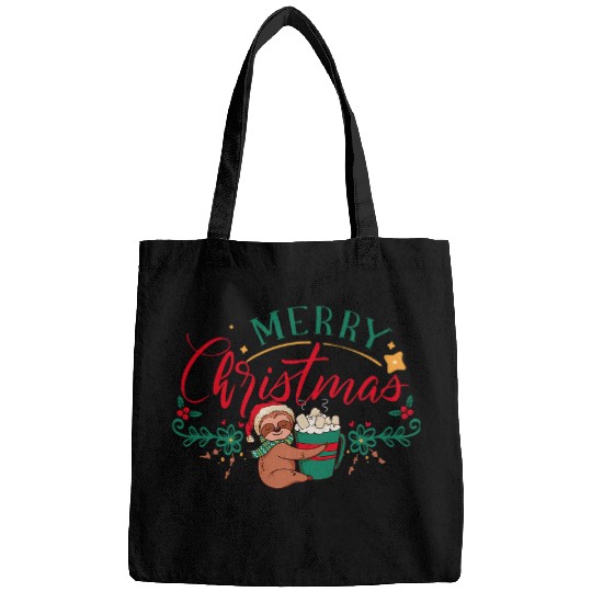 Sloth Pet Merry Christmas Hot Cocoa And Marshmallows Kind Of Day Bags