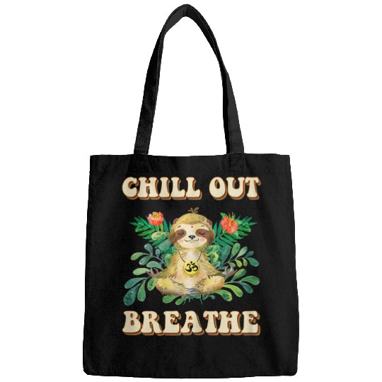 Sloth Pet Funny Sloth Chill Out Breath Yoga Meditation Spiritual Zen Bags