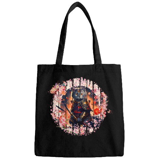 Japanese samurai cat tattoo kawaii ninja cat 11 Bags
