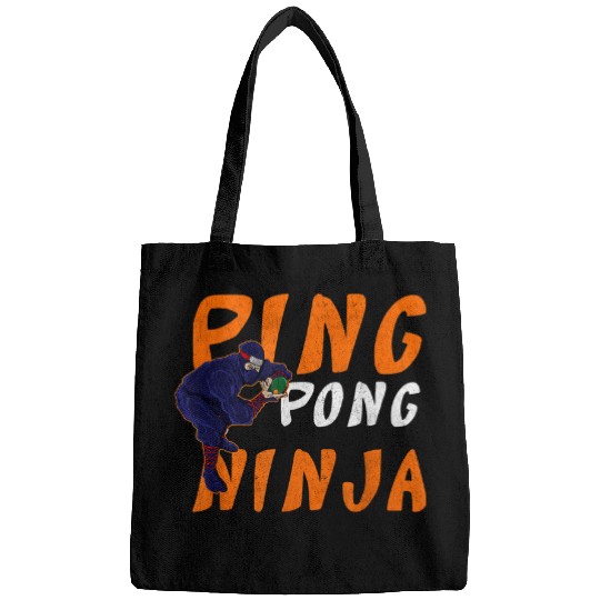 Mens Funny PingPong Ninja Japan Humor Table Tennis Sports Fan Bags