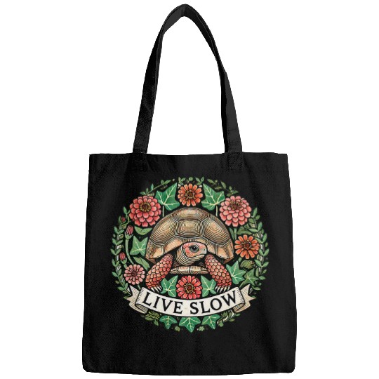 Turtle Pet Live Slow Cute Box Turtle Illustration Bags
