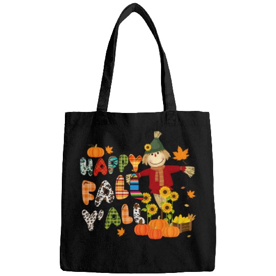 Scarecrow Happy Fall Yall Pumpkin Thanksgiving Halloween 2 Bags
