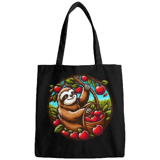 Sloth Pet Apple Picking Autumn Season Bags
